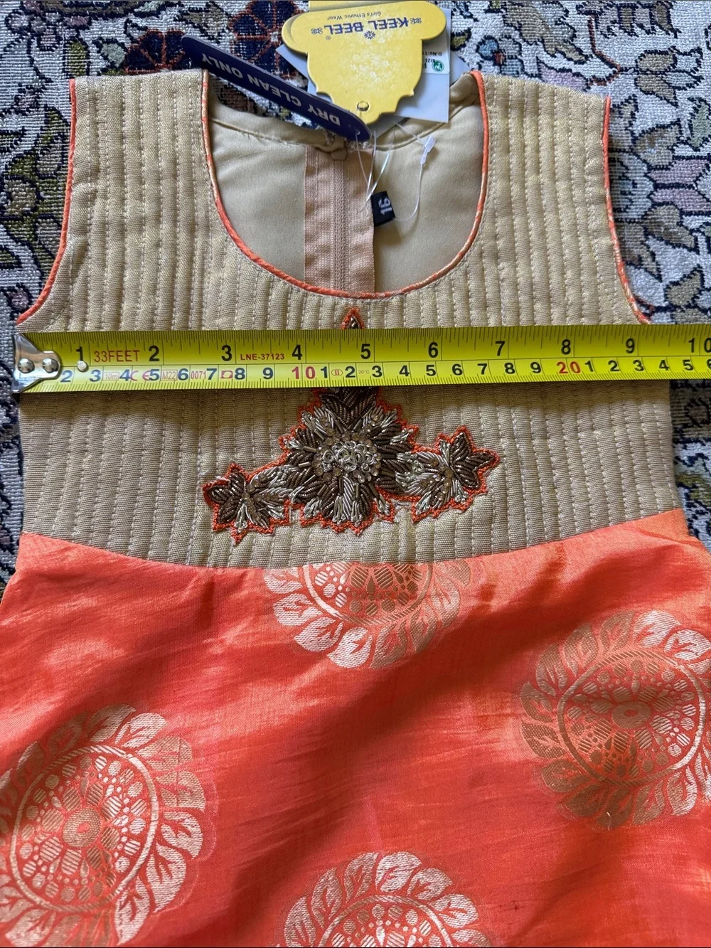 Kids Traditional Green and Orange Festive Lehenga Set - Unbranded NWT size 2-3y